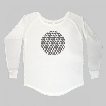 T-Shirt manica lunga da donna, girocollo profondo, con grafica cane Terranova - Newfy Optical