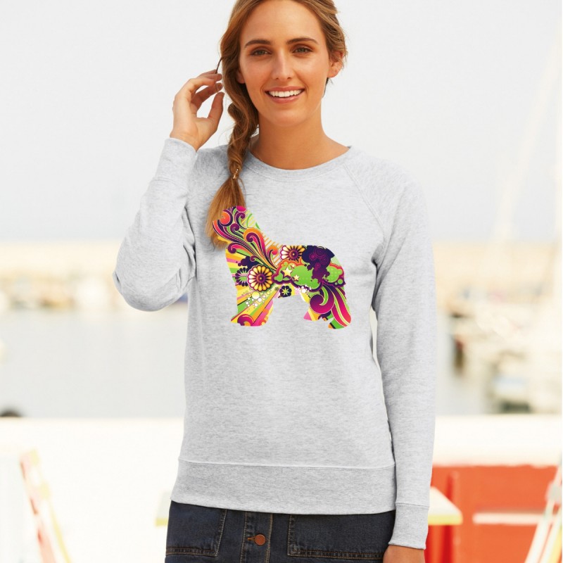 Felpa leggera da donna con grafica cane Terranova - Newfy Vintage Felpa leggera da donna con grafica cane Terranova - Newfy Vintage