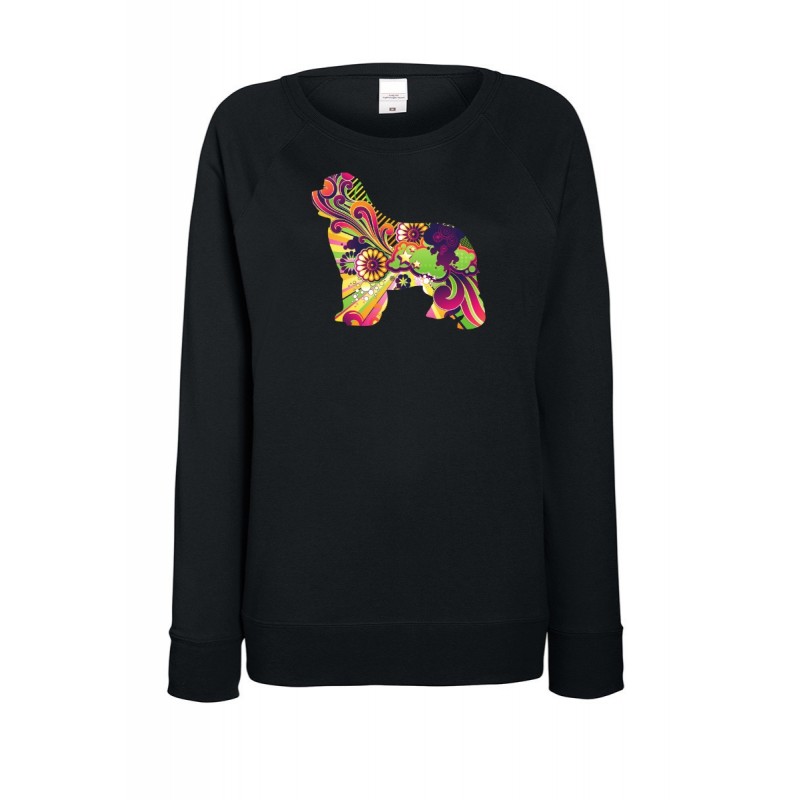 Felpa leggera da donna con grafica cane Terranova - Newfy Vintage Felpa leggera da donna con grafica cane Terranova - Newfy Vintage