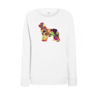 Felpa leggera da donna con grafica cane Terranova - Newfy Vintage
