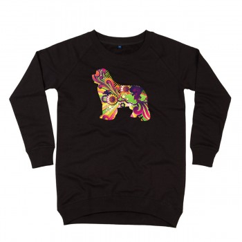 Felpa lunga da donna con grafica cane Terranova - Newfy Vintage