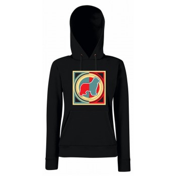 Felpa da donna con cappuccio con grafica cane Terranova - Newfy Industrial