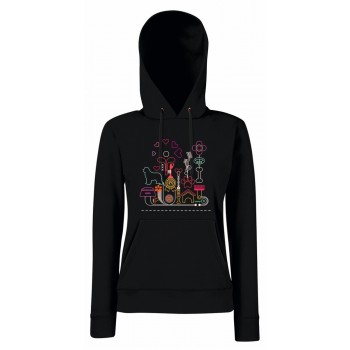Felpa da donna con cappuccio con grafica cane Terranova - Newfy Passion 2