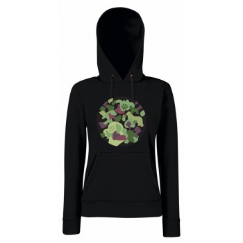 Felpa da donna con cappuccio con grafica cane Terranova - Newfy Camouflage