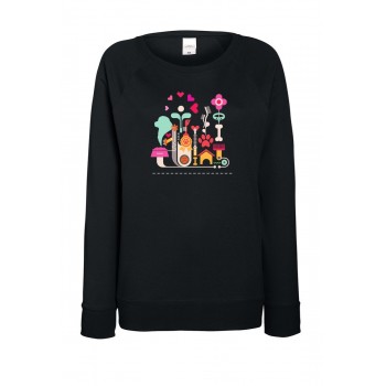 Felpa leggera da donna con grafica cane Terranova - Newfy Passion 1