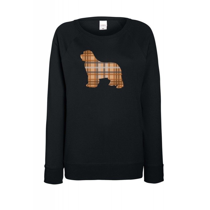 Felpa leggera da donna con grafica cane Terranova - Newfy Tartan Felpa leggera da donna con grafica cane Terranova - Newfy Tartan