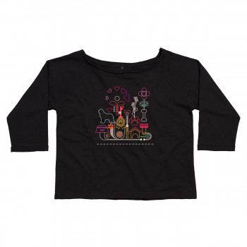 Felpa da donna in cotone organico manica 3/4 con grafica cane Terranova - Newfy Passion 2