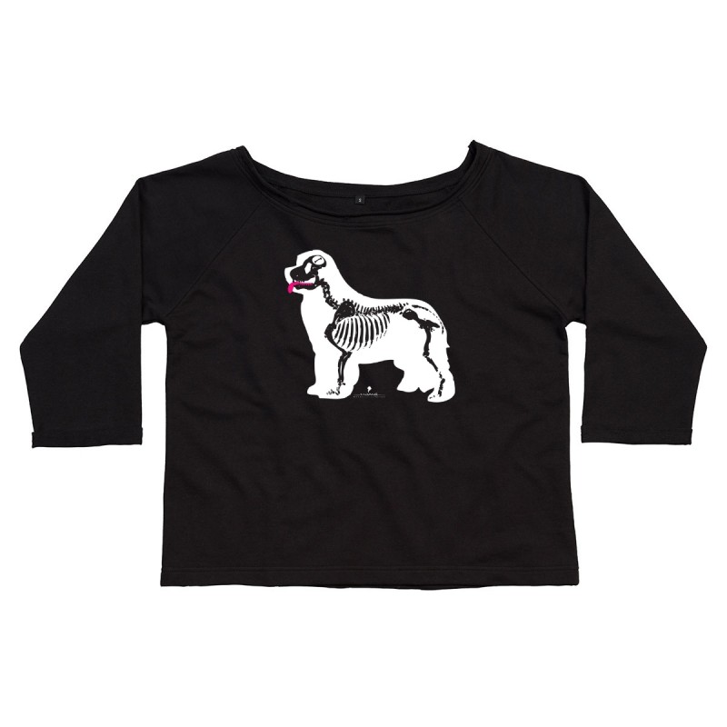 Felpa da donna in cotone organico manica 3/4 con grafica cane Terranova - Newfy X Ray Felpa da donna in cotone organico manica 3/4 con grafica cane Terranova - Newfy X Ray