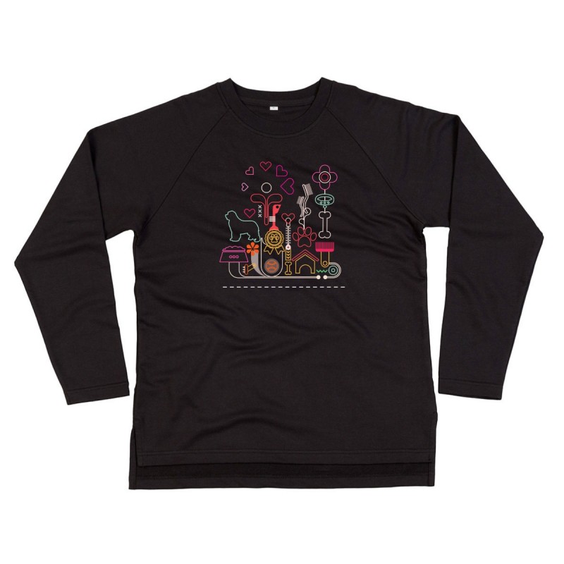 Felpa in cotone organico da donna con grafica cane Terranova - Newfy Passion 2 Felpa in cotone organico da donna con grafica cane Terranova - Newfy Passion 2