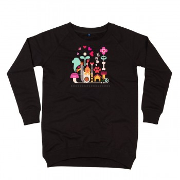 Felpa lunga da donna con grafica cane Terranova - Newfy Passion 1