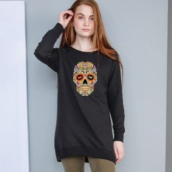 Felpa lunga da donna con grafica cane Terranova - Newfy La noche de los muertos 2