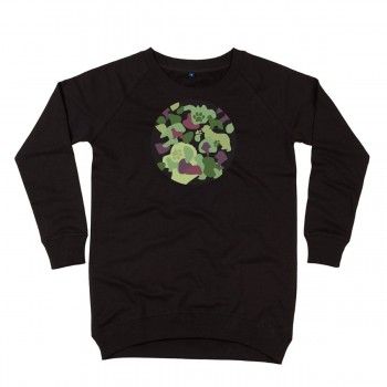 Felpa lunga da donna con grafica cane Terranova - Newfy Camouflage