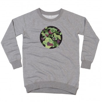 Felpa lunga da donna con grafica cane Terranova - Newfy Camouflage