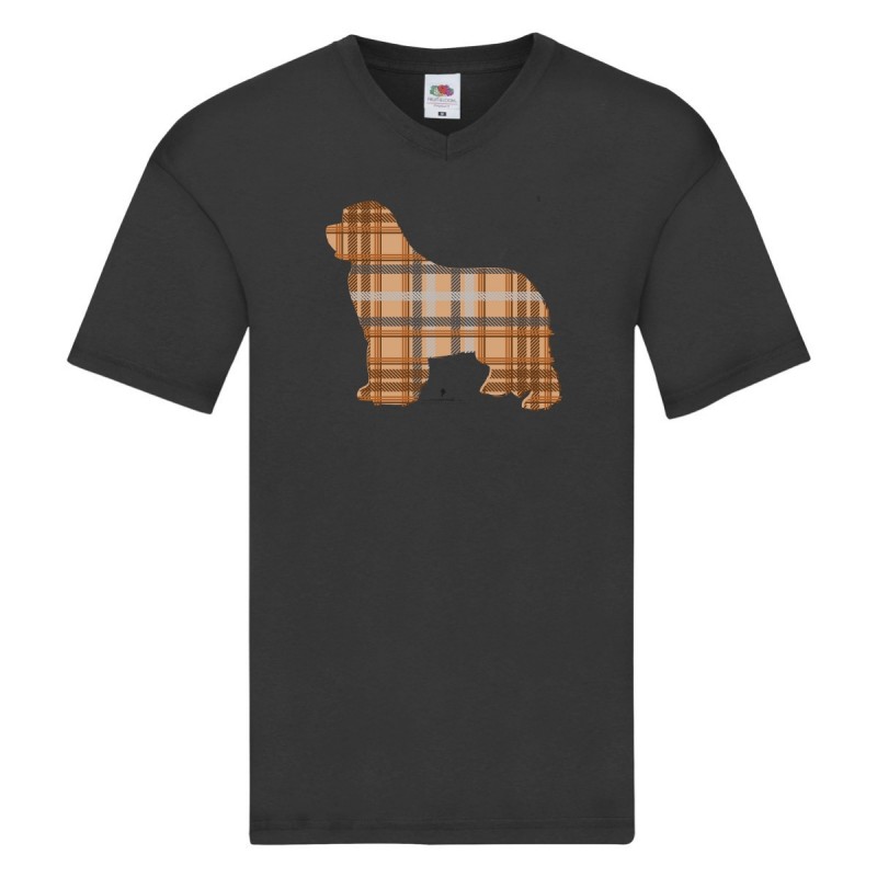T-shirt bambino con grafica cane Terranova Newfy Tartan T-shirt bambino con grafica cane Terranova Newfy Tartan