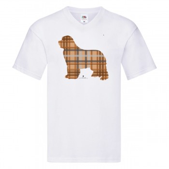 T-shirt bambino con grafica cane Terranova Newfy Tartan