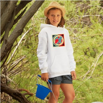 Felpa con cappuccio bambini con grafica cane Terranova Newfy