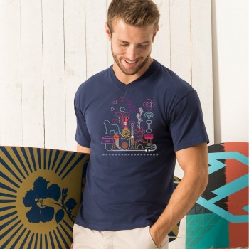 T-shirt scollo a V con grafica Terranova Newfy Passion 2