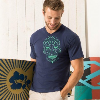 T-shirt scollo a V con grafica Terranova Newfy la noche de los muertos 1