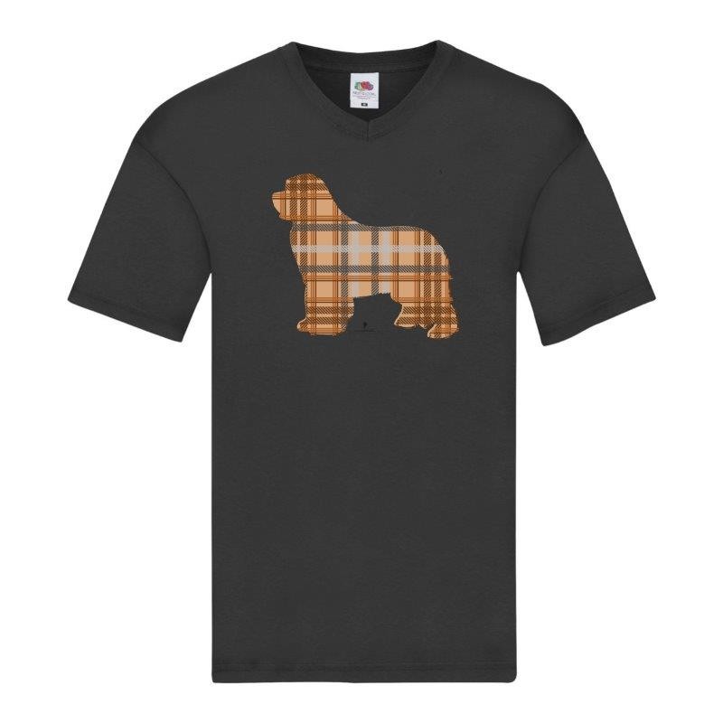 T-shirt scollo a V con grafica Terranova Newfy Tartan