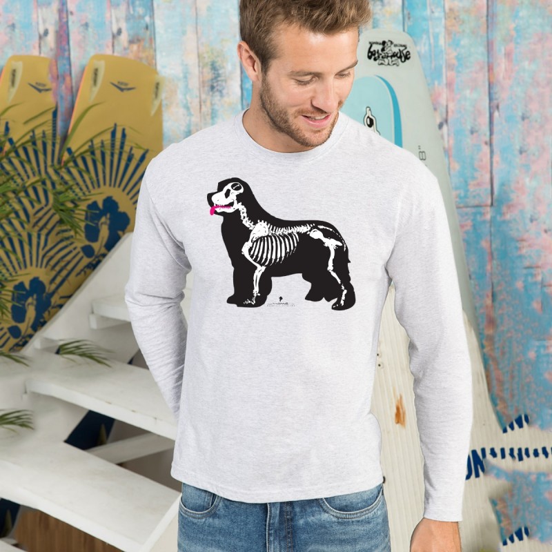 T-shirt manica lunga con grafica cane Terranova Newfy X-Ray