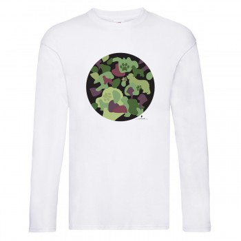 T-shirt manica lunga con grafica cane Terranova Newfy camouflage