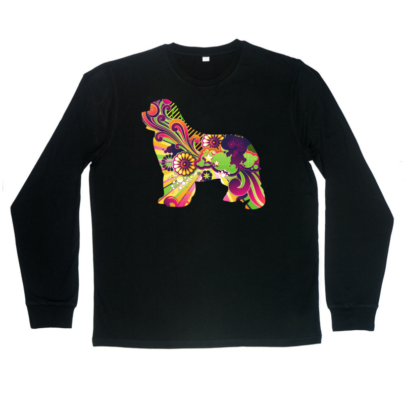 T-shirt manica lunga Superstar con grafica cane Terranova Newfy Vintage T-shirt manica lunga Superstar con grafica cane Terranova Newfy Vintage