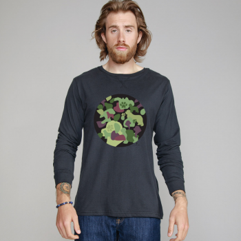 T-shirt manica lunga Superstar con grafica cane Terranova camouflage