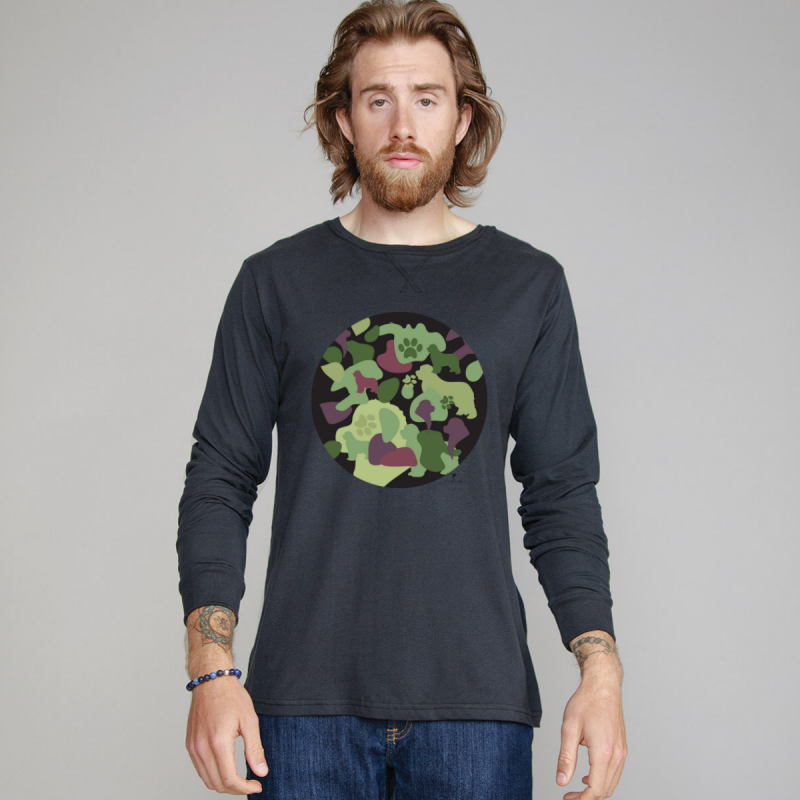 T-shirt manica lunga Superstar con grafica cane Terranova camouflage T-shirt manica lunga Superstar con grafica cane Terranova camouflage