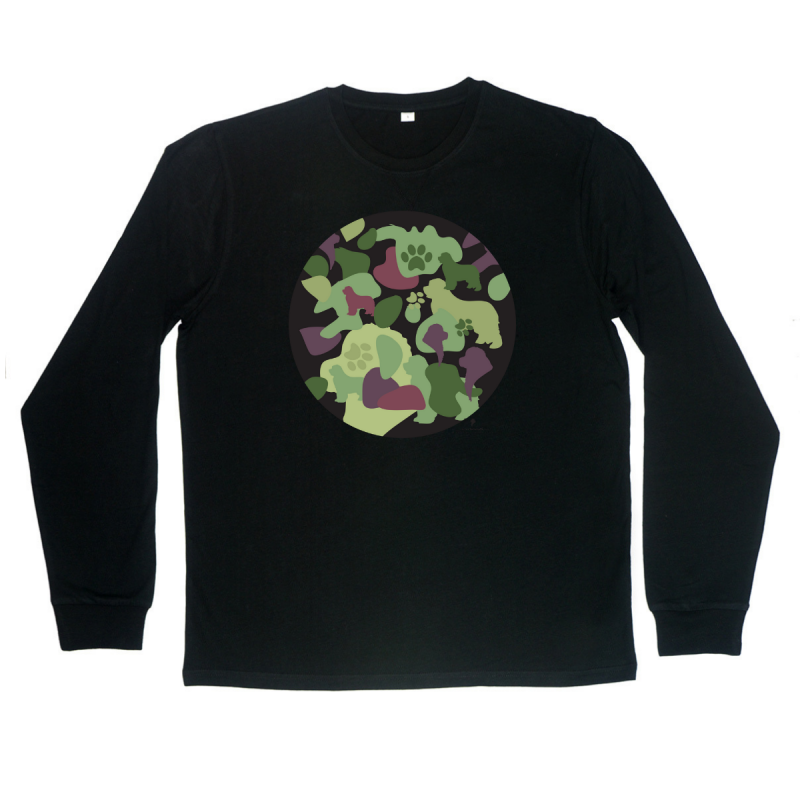 T-shirt manica lunga Superstar con grafica cane Terranova camouflage T-shirt manica lunga Superstar con grafica cane Terranova camouflage