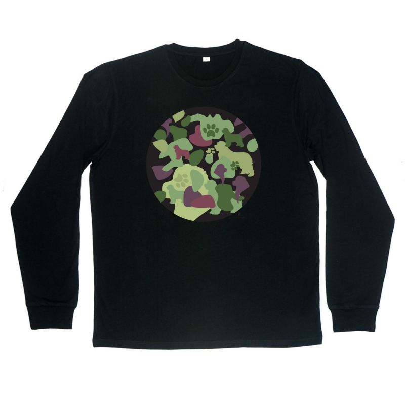 T-shirt manica lunga Superstar con grafica cane Terranova camouflage