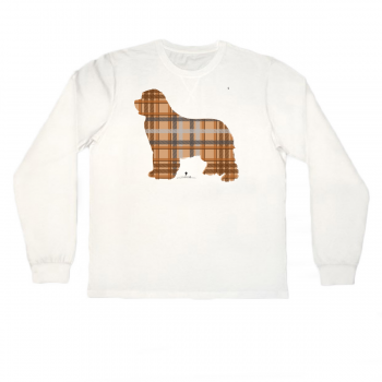 T-shirt manica lunga Superstar con grafica cane Terranova Tartan