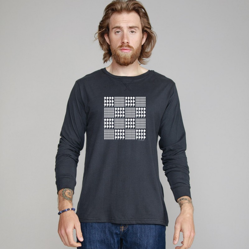 T-shirt manica lunga Superstar con grafica cane Terranova Prince of Wales T-shirt manica lunga Superstar con grafica cane Terranova Prince of Wales