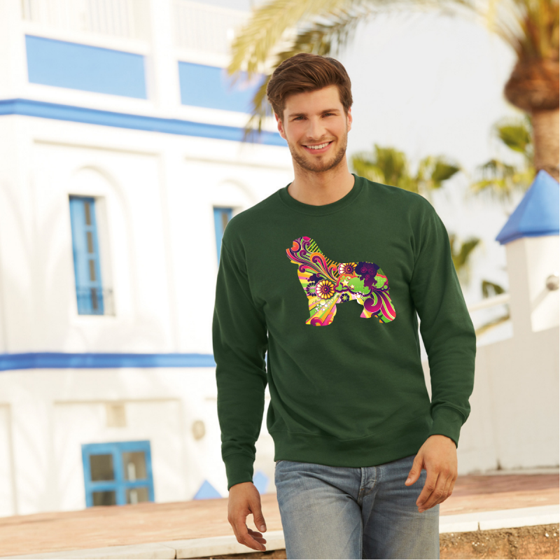 Felpa leggera da uomo con grafica cane Terranova Newfy Vintage Felpa leggera da uomo con grafica cane Terranova Newfy Vintage