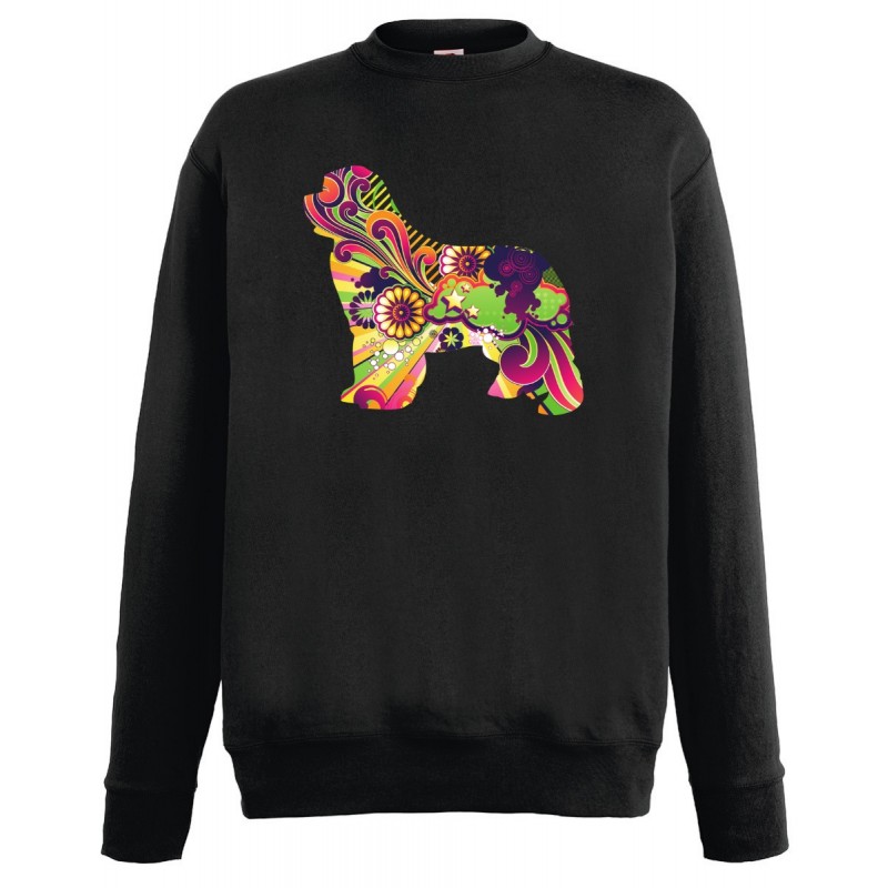 Felpa leggera da uomo con grafica cane Terranova Newfy Vintage Felpa leggera da uomo con grafica cane Terranova Newfy Vintage