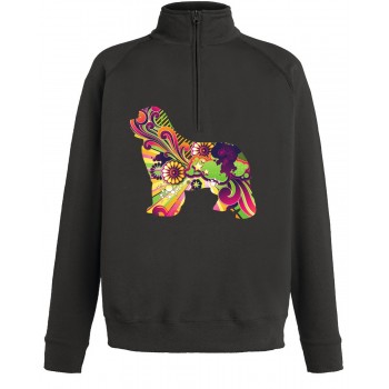 Felpa leggera con zip da uomo con grafica cane Terranova Newfy Vintage