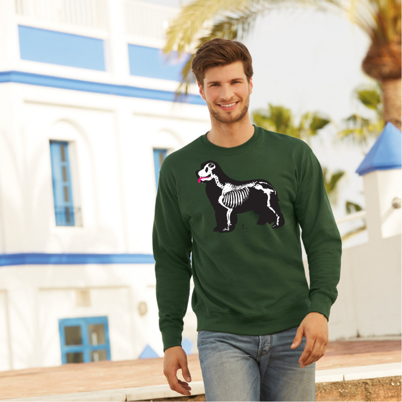 Felpa leggera da uomo con grafica cane Terranova Newfy Newfy X-Ray Felpa leggera da uomo con grafica cane Terranova Newfy Newfy X-Ray