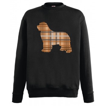 Felpa leggera da uomo con grafica cane Terranova  Newfy Tartan