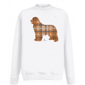 Felpa leggera da uomo con grafica cane Terranova  Newfy Tartan