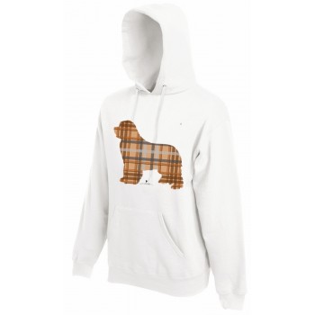 Felpa con cappuccio da uomo con grafica cane Terranova Newfy Tartan