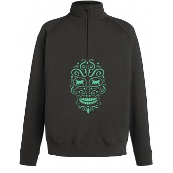 Felpa leggera con zip da uomo con grafica cane Terranova Newfy la noche de los muertos 1