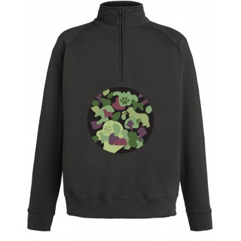 Felpa leggera con zip da uomo con grafica cane Terranova Newfy Camouflage