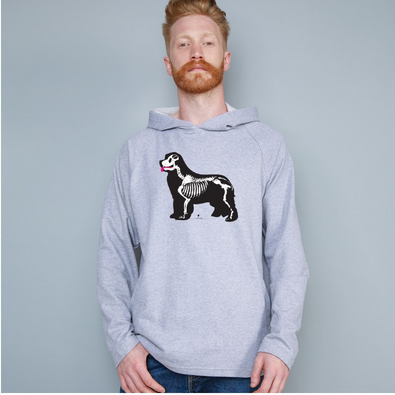 Felpa uomo leggera con cappuccio con grafica cane Terranova Newfy X Ray Felpa uomo leggera con cappuccio con grafica cane Terranova Newfy X Ray