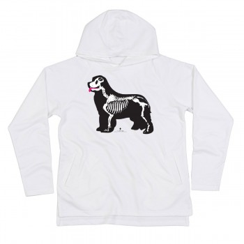 Felpa uomo leggera con cappuccio con grafica cane Terranova Newfy X Ray