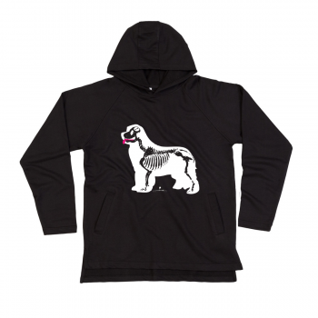 Felpa uomo leggera con cappuccio con grafica cane Terranova Newfy X Ray