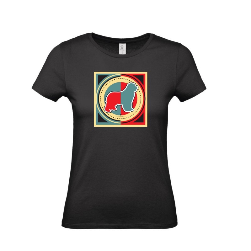 T-Shirt donna cane Terranova - grafica Newfy Industrial T-Shirt donna cane Terranova - grafica Newfy Industrial