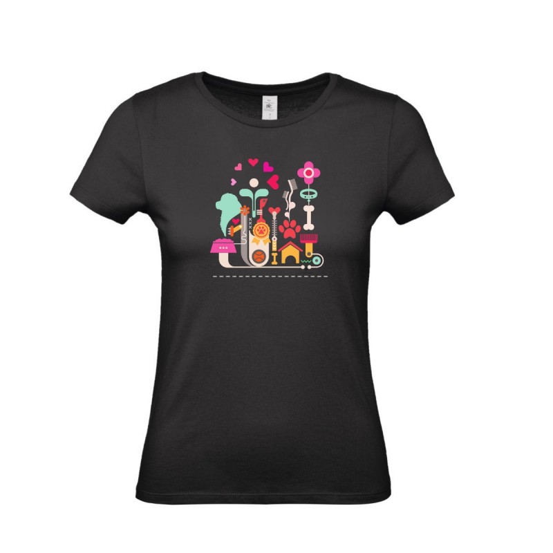 T-Shirt donna con grafica cane Terranova Newfy Passion 1 T-Shirt donna con grafica cane Terranova Newfy Passion 1