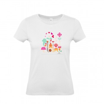 T-Shirt donna con grafica cane Terranova Newfy Passion 1