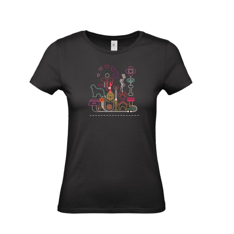 T-Shirt donna con grafica cane Terranova Newfy Passion 2 T-Shirt donna con grafica cane Terranova Newfy Passion 2