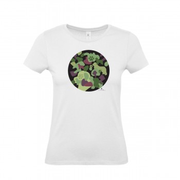 T-Shirt donna con grafica cane Terranova Newfy Camouflage
