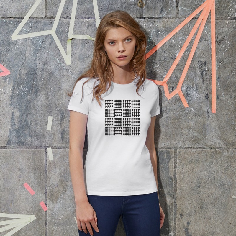 T-Shirt donna con grafica cane Terranova Newfy Prince of Wales T-Shirt donna con grafica cane Terranova Newfy Prince of Wales